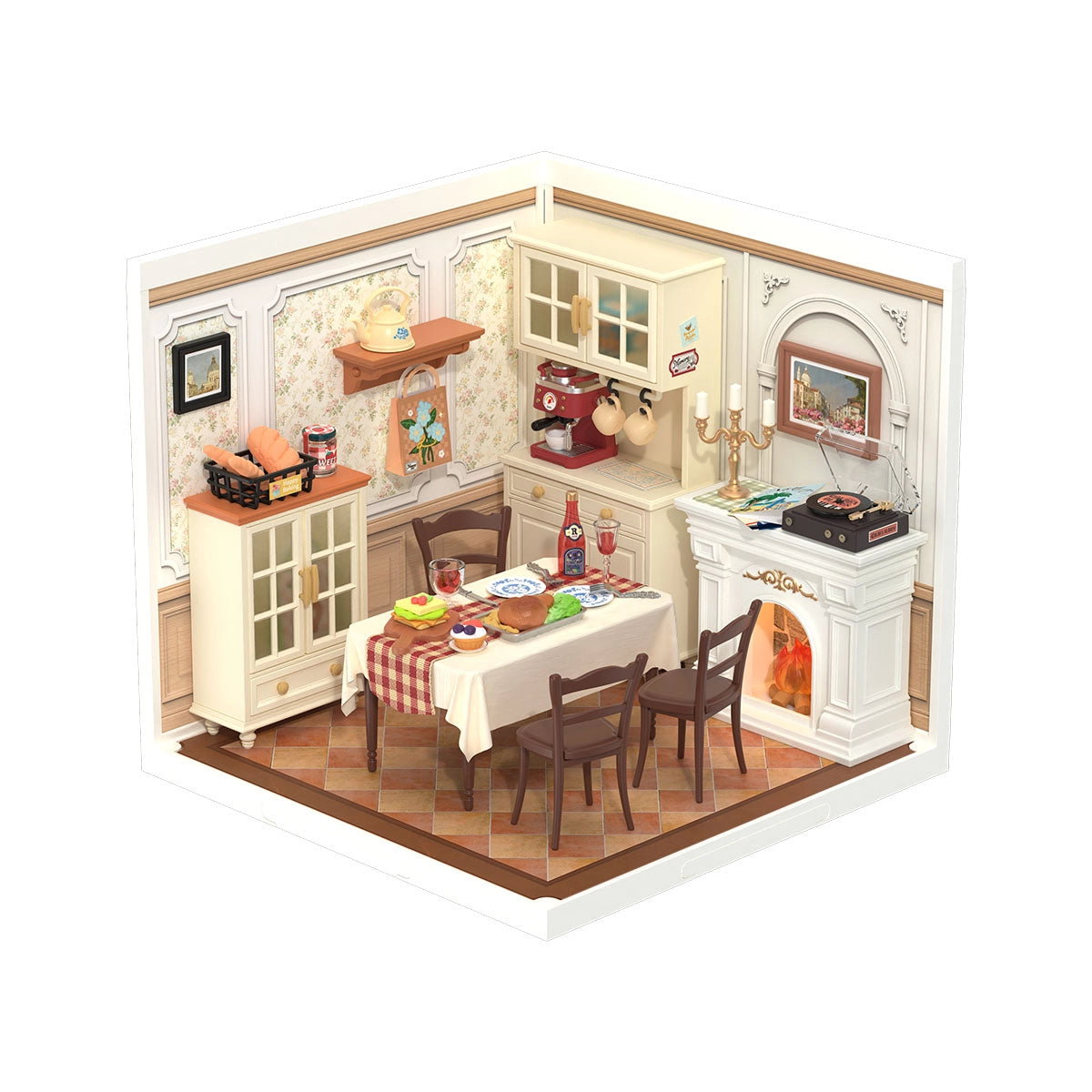 Warm Dining Room Miniature Kit
