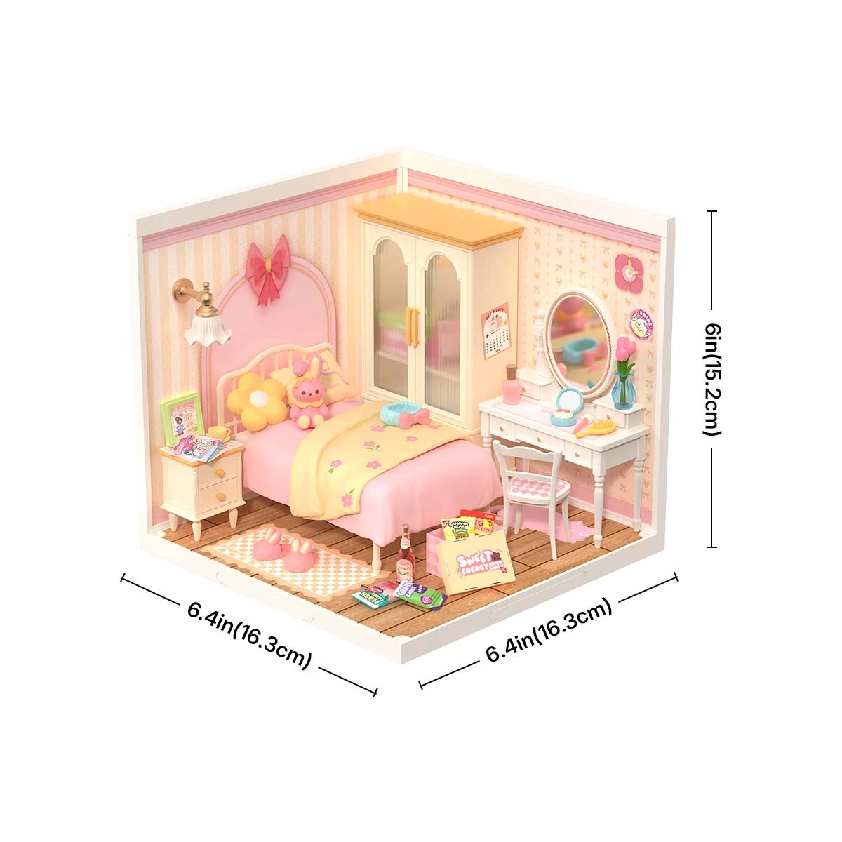 Lovely Pink Bedroom Miniature Kit