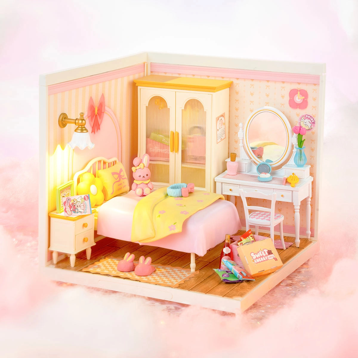 Lovely Pink Bedroom Miniature Kit