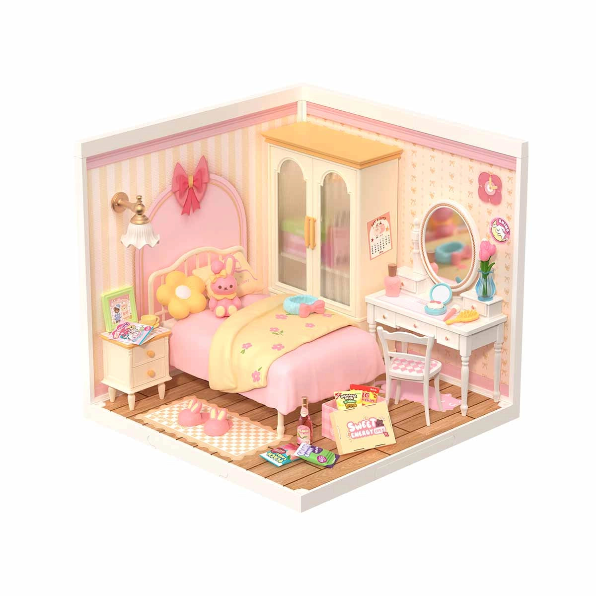 Lovely Pink Bedroom Miniature Kit
