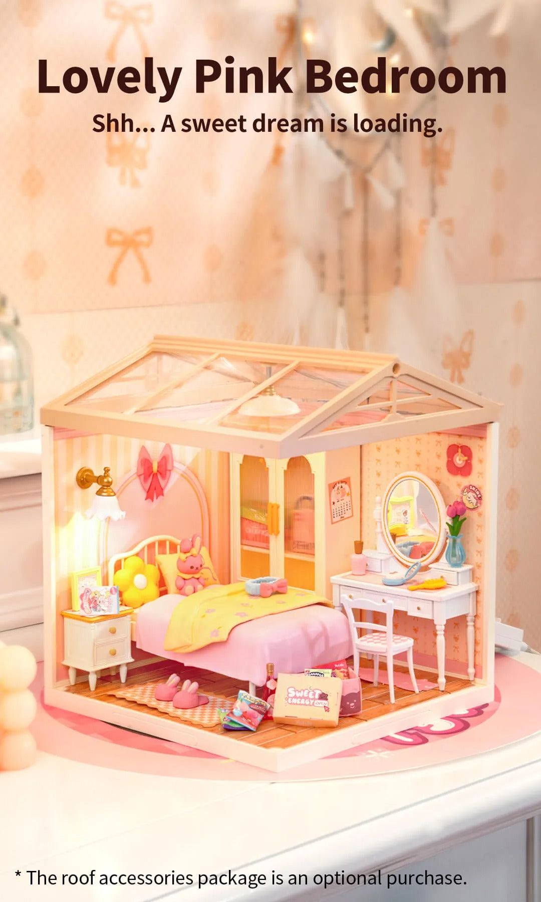 Lovely Pink Bedroom Miniature Kit